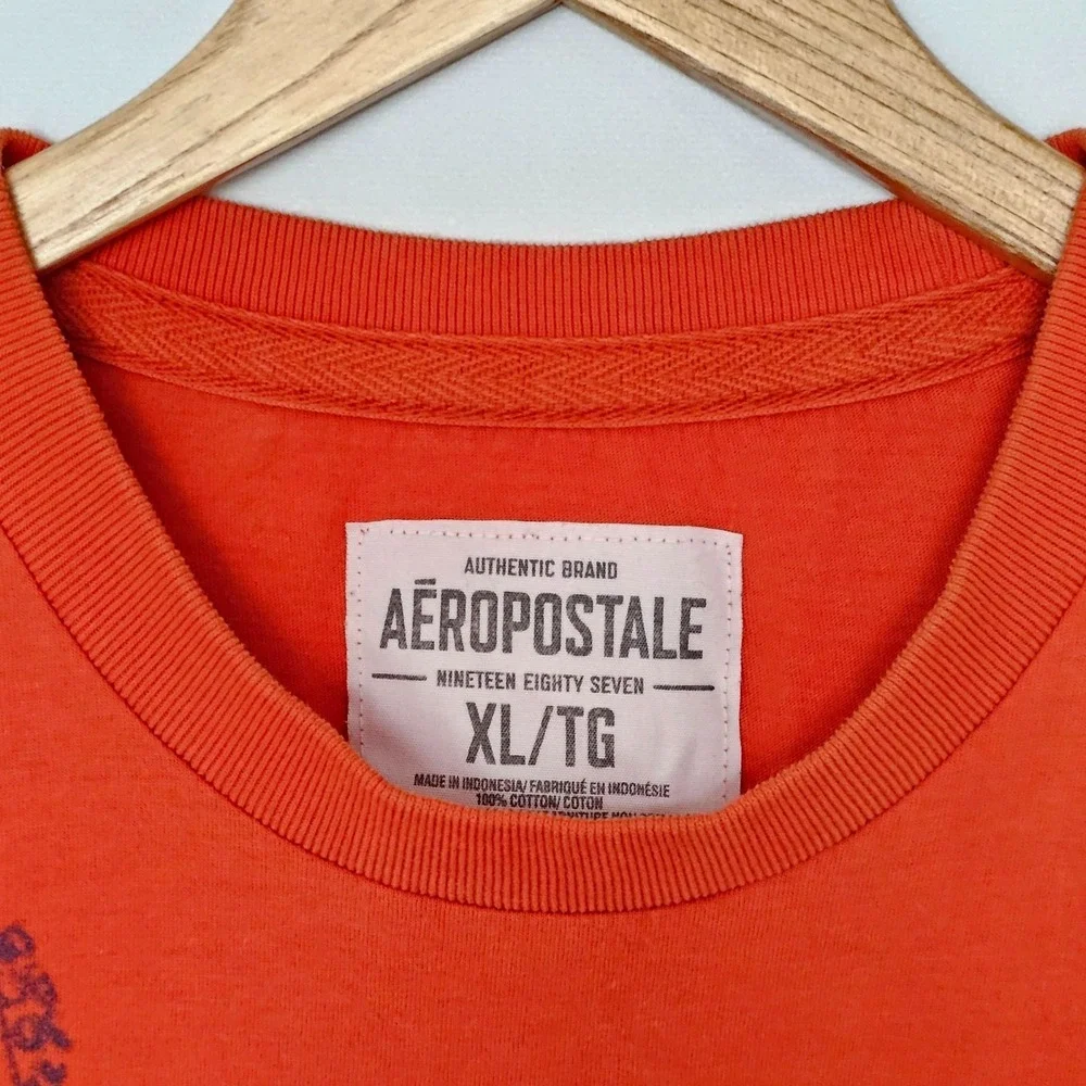 Vintage Y2K 90s Aeropostale T-Shirt Mens Size XL Orange NYC Times Square Graphic